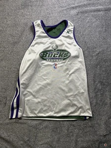 Maglia vintage Milwaukee Bucks uomo media reversibile NBA basket starter anni 90 - Foto 1 di 8
