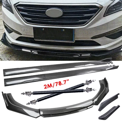For Hyundai Sonata Carbon Fiber Side Skirt Rear & Front Bumper Lip Splitter - Image 1 of 4