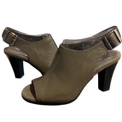 Salto Aerossol Feminino Tamanho 6 Haven Salto Descanso Slingback Couro Folha Sálvia  - Imagem 1 de 4