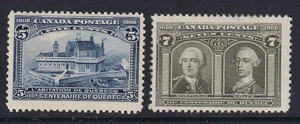 Canada 1908 Quebec Tercentenary Issues #99 and 100 MH CV $125.00 - Picture 1 of 2