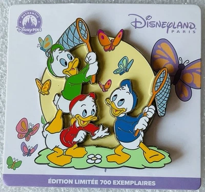 Prendedor DLP Disney París 2025 Donald’s nephews Huey Dewey Louie Butterflies LE 700 Foto 1 de 2