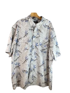 Camicia Chaps 3XLT stampa pesca manica corta con bottoni 100% poliestere - Foto 1 di 7