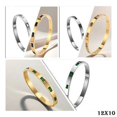 Damen Armband Armreif Titanstahlarmband, modisches Armband mit Zirkon 18KRose G - Bild 1 von 4