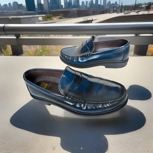 Bruno Magli Mello Men's Size 11M Blk Purple Slip On Loafers Shoes MadeinPortugal - Picture 1 of 24