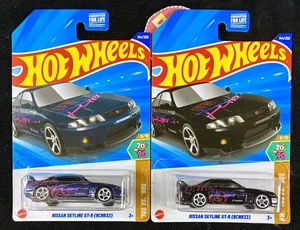 2025 Hot Wheels Black & Blue Nissan Skyline GT-R BCNR33 HKS JDM, #144 Lot of 2 - Picture 1 of 12