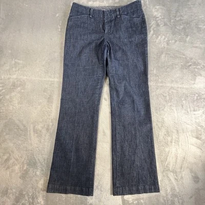 GAP Y2K Azul Calce Curvilíneo Acampanado Elástico Denim Look Mujer 6 Largos Solapa Bolsillos Traseros Foto 1 de 4