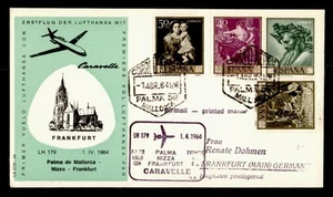 DR WHO 1964 SPAIN FIRST FLIGHT LUFTHANSA PALMA TO FRANKFURT GERMANY m21692 - Picture 1 of 2