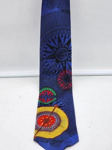 CORBATA DE SARGA DE SEDA CON ESTAMPADO NÁUTICO MUSEO PUERTO MÍSTICO CONECTICUT 61" - Imagen 1 de 7