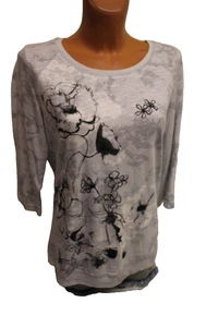 Cecil dünnes Shirt S 36/38 langes T-Shirt 3/4-Arm Blusenshirt Bluse grau Damen - Bild 1 von 3