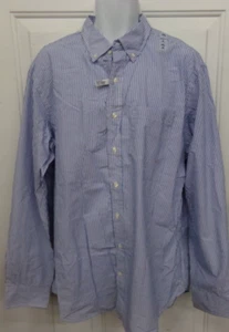 Old Navy Mens Sz L Classic Fit Blue & White Pinstriped Button Up Shirt NEW - Picture 1 of 3