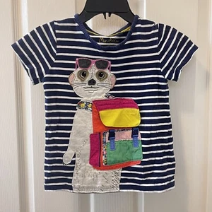 Mini Boden Meerkat Lift the Flap Backpack Applique Tee Shirt Girls Size 7-8 - Picture 1 of 11