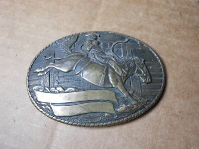 Hebilla de cinturón de latón macizo Tony Lama de colección Bronco Rider Riding Rodeo Collection Foto 1 de 4