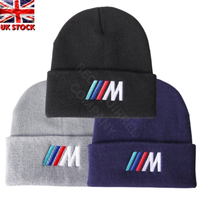 BMW M Logo Mens Racing Beanie Cap Gift Fashion Power Hat Sport Motorsport NEW Foto 1 de 4