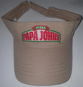 Papa John's Pizza Sun Visor Hook & Loops Tan NEW - Picture 1 of 1