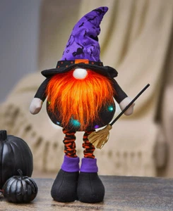 23" Lighted Halloween Gnomes Changes Colors Standing Mantel Shelf Fall HALLOWEEN - Picture 1 of 3