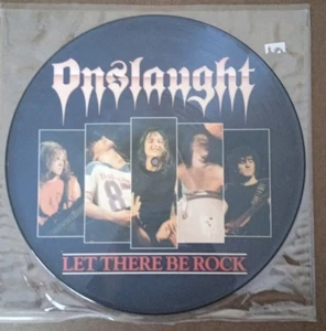 ONSLAUGHT - "LET THERE BE ROCK" 1987 UNDER ONE FLAG UK IMPORT PICTURE DISC AC/DC - Picture 1 of 2