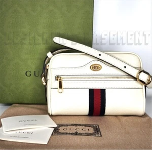 GUCCI mini Ophidia GG logo ivory Leather Camera cross-body bag NIB Authent $1890 - Picture 1 of 11