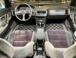 P2M for Acura Integra 1990-93 DA DB Front Rear Race Floor Carpet Mats Checker - Picture 1 of 11