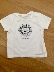 Next Camiseta Top Blanco Bebé Niño Azul León Aplique Edad 3-6 Meses Usada Una Vez - Imagen 1 de 5