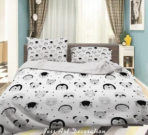 3D Animal Pattern Kids Quilt Cover Set Duvet Cover Bedding Pillowcases - Picture 1 of 6