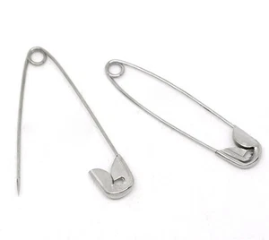20 petites épingles à nourrice metal argente 30 x 6 mm Mini epingles - Picture 1 of 5
