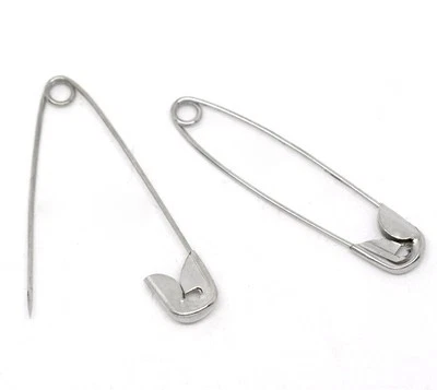 10 petites épingles à nourrice metal argente 30 x 6 mm Mini epingles