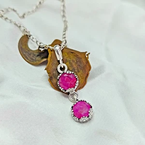Ruby Gemstone 925 Sterling Silver pendant daily wear silver jewelry - Picture 1 of 9