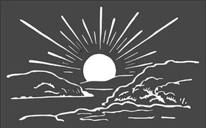 1- 5x8 inch Stencil, (NB-14) Sunset (6mil)***** - Picture 1 of 2