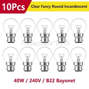 BULK 10 x 40W Clear Fancy Round Light Globes Bulbs Incandescent Bayonet Cap B22 - Picture 1 of 10