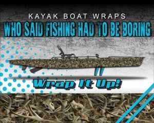Deer Skull Camo 14ft KAYAK VINYL WRAP KIT GRAPHIC DECAL/STICKER - Picture 1 of 1