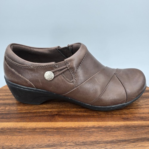 Scarpe Clarks mocassini donna 9 M pelle marrone Channing Ann comodi slip on