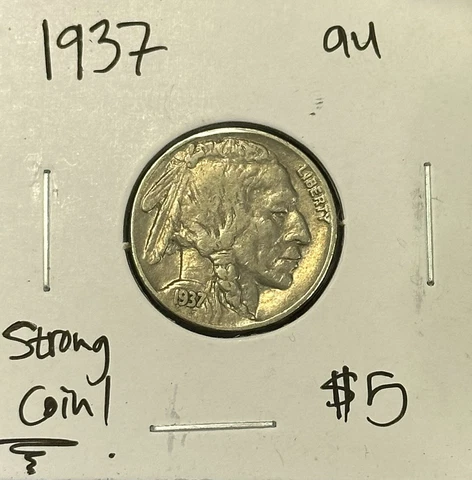 1937-P Buffalo Nickel AU Cover