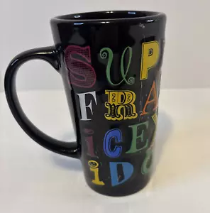 Mary Poppins Tall Coffee Mug Supercalifragilist Disney/CML Black Colorful 3D - Picture 1 of 7