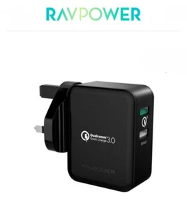 RAVPOWER RP-PC006-UK 30W DUAL PORTS BLACK - Picture 1 of 10