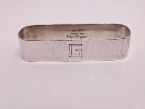 Antique Sterling Silver Randahl Shop KALO JOR Napkin Ring Arts Crafts Hammered - Picture 1 of 9
