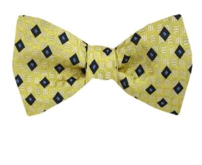 Мужская 100% шелк дизайнерский самостоятельный галстук сплетенный галстук-бабочка - новый с Ярлыками - Изображение 1 из 3