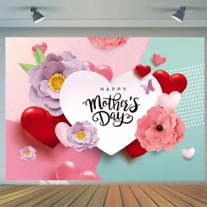 10X8Ft Happy Mother'S Day Backgrounds Love Heart Floral Background Mother'S Day - Picture 1 of 7