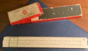 Frederick Post slide rule 1452W w/ Case Hemmi Japan Ruler White Vintage - Picture 1 of 5
