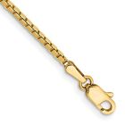 14k Yellow Gold 1.5mm Classic Box Chain Ankle Bracelet 9 inch