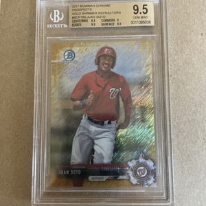 2017 Bowman Chrome Prospects Gold Shimmer /50 Juan Soto BGS GEM MINT 9.5