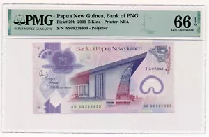 PAPUA NEW GUINEA banknote 5 Kina 2009 PMG MS 66 EPQ Gem Uncirculated - Picture 1 of 7