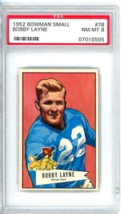 1952 Bowman Small Bobby Layne #78 PSA 8 Lions 10556 - Bild 1 von 1