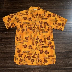 VTG Made In Hawaii Metal Button Pineapple Print Aloha Shirt Mens S - Picture 1 of 8