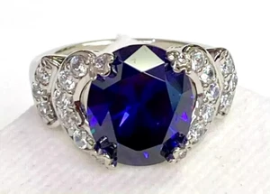 HSN Absolute Sterling 2.00cttw Simulated Tanzanite & Cubic Zirconia Ring Size 6 - Picture 1 of 15
