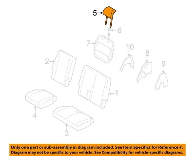 Componentes de asiento trasero estilo libre Ford OEM 05-07 - reposacabezas 5F9Z74611A08FAA Foto 1 de 2