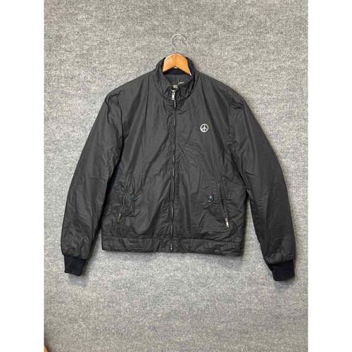 Love Moschino black cotton lined peace sign jacket Size 36