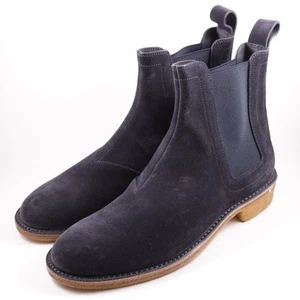 Bottega Veneta Suede Navy Chelsea Boots Size 47 / 14 - Picture 1 of 7