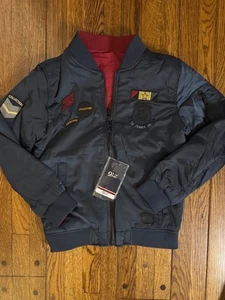 QLZ Winter Reversible Pilot Jacket Navy Blue Red Boys Size 10 New - Picture 1 of 6