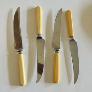 Juego De Colección De 4 Cuchillos De Hueso Imitación PHILIP ASHBERRY & SONS Cubiertos Sheffield - Imagen 1 de 13
