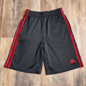 Adidas Shorts Boys Medium Black Red Athletic Soccer Running Training 2511 - Picture 1 of 11